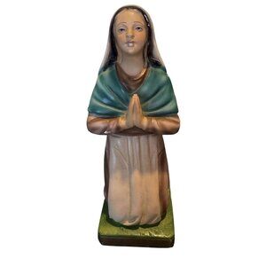 Vintage Hand-Painted St. Bernadette Kneeling Figurine Made In Italy Religious St